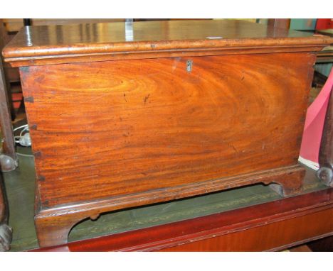 A Victorian mahogany hinged top blanket box on bracket feet, w.75cm