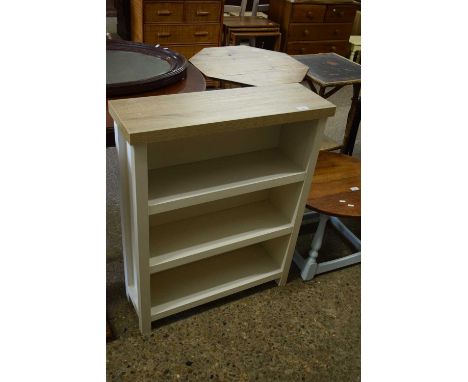 LIGHT WOOD AND PAINTED BOOKCASE CABINET, 70CM WIDE