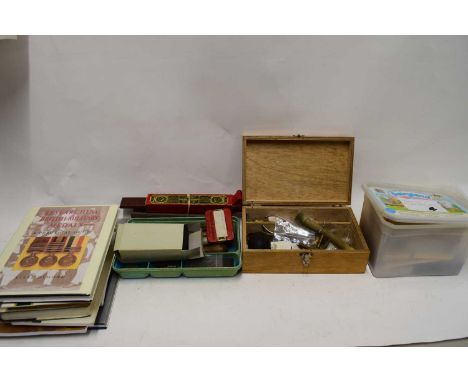 MIXED LOT VARIOUS TOOLS, MILITARY RELATED BOOKS AND OTHER ITEMS