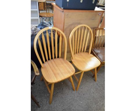 PAIR OF MODERN LIGHT WOOD KITCHEN CHAIRS