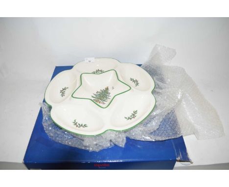 SPODE CHRISTMAS TREE PATTERN HORS D'OEUVRES DISH