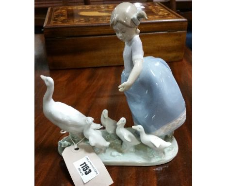 A Lladro Figure - Goose Girl.