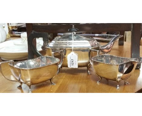 A Good Art Deco Three Piece Tea Service.