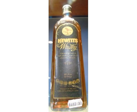 Hewitts Whisky. A Blend of Old Malt & Light Whiskies of Smooth & Distinctive Character. Cork Distilleries Co. Cork. 70 proof,