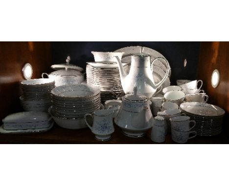 An Extensive Noritake Dinner and Tea Service 'Carolyn' Pattern; comprising of a pair of circular tureens and covers, coffee p
