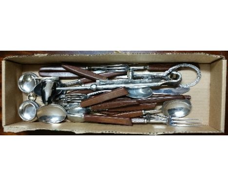 A Quantity of Flatware; including two salts and a tuning fork.
