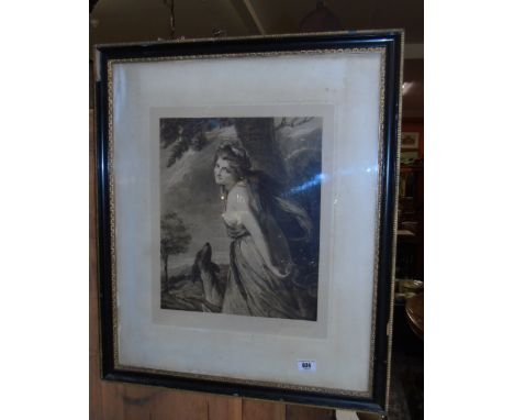 A Signed 19th Century Portrait Engraving of a Young Woman.