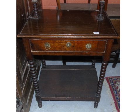 A Late 19th Early 20th Century Oak Gate Leg Table along with An Oak Side Cabinet; composed from a small Georgian hanging cabi