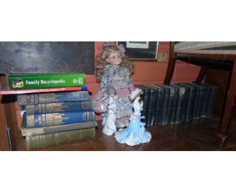 A Limited Edition Coalport Figurine 'Lady Sara' from the High Society series by Jack Glynn, together with a Nao figure, a por