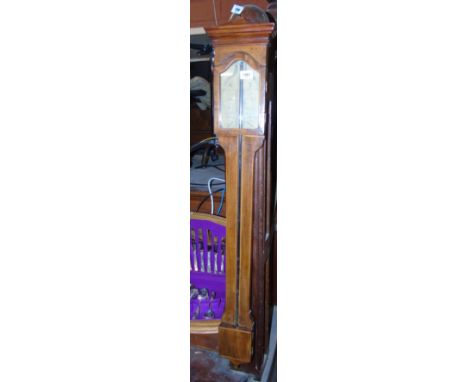 A String Inlaid Mahogany and Walnut Stick Barometer.