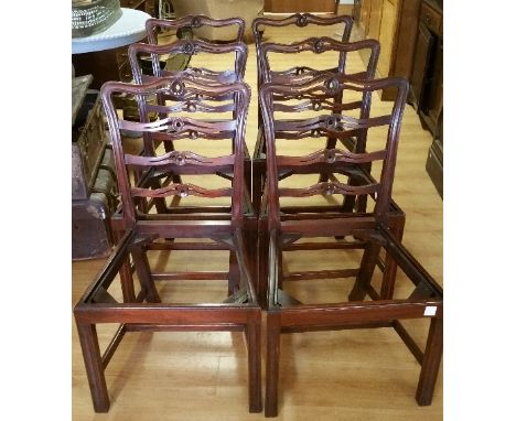 A Good Set of Six Mahogany Ladder Back Chairs.