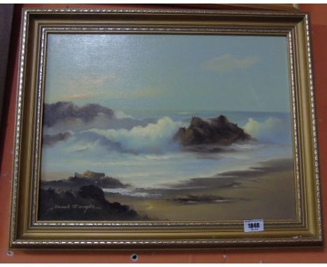 An Oil on Canvas by Howard J. Everold,  Evening Seascape.