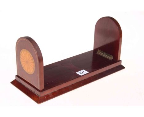 Inlaid mahogany book trough.