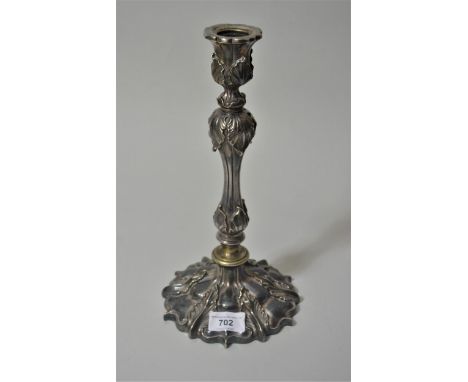 Elkington & Co silver plated candlestick, engraved ' Savoy Hotel, Claridges ' 