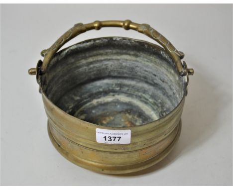 Small 16th / 17th Century Italian bronze cauldron with swing handle, 7ins diameter (repaired and restored) 