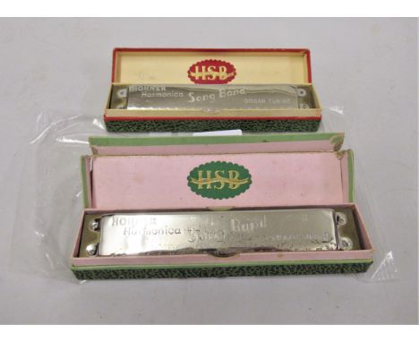 Two Hohner Song Band harmonica models 1 & 2 for organ tuning and tremolo tuning, in original boxes 