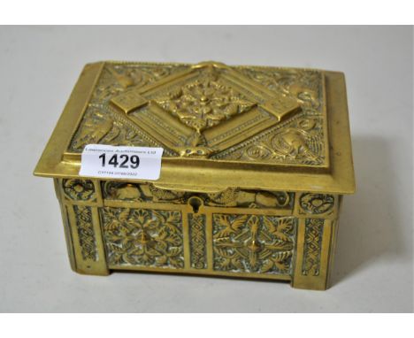Small French cast bronze casket 
