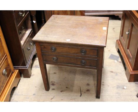 George III mahogany bidet with hinged cover above two dummy drawers, raised on square tapering supports, together with a Geor
