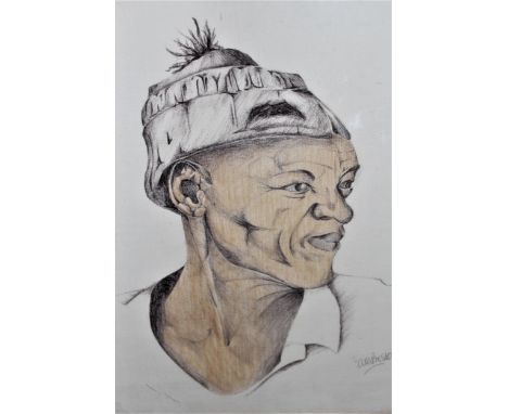 Sam Preston, watercolour, head and shoulder portrait of a man, signed, 16ins x 11ins 