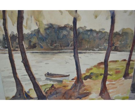 Folder of unframed watercolours, topographical views, Hamilton Harbour Bermuda, Rangoon, Egypt and Rome 