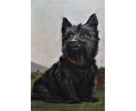 Howard Robinson, signed oil on canvas, portrait of a dog in a landscape, dated 1938, 20ins x 16ins 