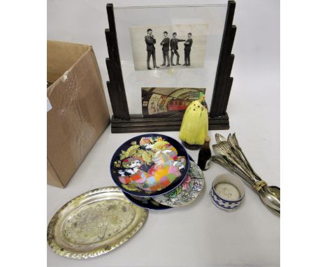Art Deco photograph frame together with a quantity of miscellaneous items 