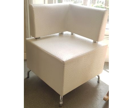 1970's Metal Mobil Arredo ostrich skin covered corner chair 