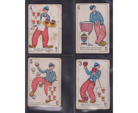 Trade cards, Spain, a collection of 42 different cards showing artist-drawn images of silent Film Stars inc. Charlie Chaplin,
