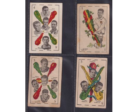 Trade cards, Spain, Universo, 38 different cards with Football Player portraits and artist-drawn images, playing card size (s