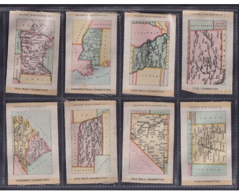 Tobacco silks, ATC, State Maps & Maps of Territories, 'M' size (49/50, mixed brands, missing Wyoming) (gd)