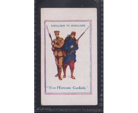 Cigarette card, Whitfield's, Army Pictures, Cartoons etc, type card, 'Shoulder to Shoulder Vive L'Entente Cordiale' (gd) (1)
