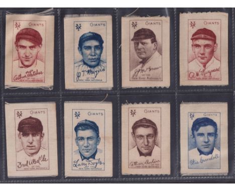 Tobacco silks, ATC, Baseball-Actress Series, Baseball Players, 16 different silks, all without the paper backs, Fletcher, Mey