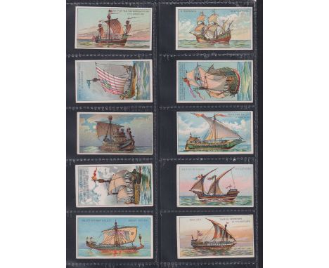 Cigarette cards, USA, American Tobacco Co, Old  Ships, 1st Series (set, 25 cards) (gen gd)