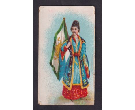 Cigarette card, India, Crown Tobacco Co, Bombay, National Types, Costumes & Flags, type card, ref H263, picture no 67 Persia 