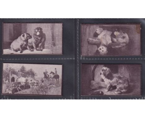 Cigarette cards, H.C. Lloyd, Academy Gems (Mauve Front), 4 cards, all featuring dogs, 'Ther's No Place Like Home', 'Dignity &