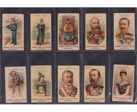 Cigarette cards, South America, Chile, General Tobacco Co, Valparaiso, Russo-Japanese War Series, 21 different cards (gen. gd
