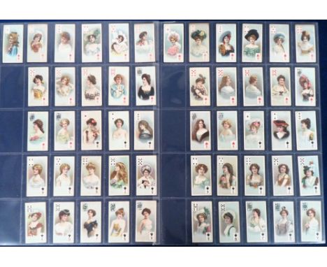 Cigarette cards, BAT, Beauties (Tobacco Leaf back), (p/c inset) (set, 52 cards) ( gen gd)