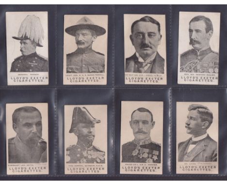 Cigarette cards, H C Lloyd, Devon Footballers &amp; Boer War Celebrities, 'M' size,  16 different cards inc. Baden-Powell, Ce