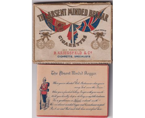 Cigarette packet & tobacco issue, Kriegsfeld, 'The Absent Minded Beggar', War Fund packet for 10 cigarettes still containing 