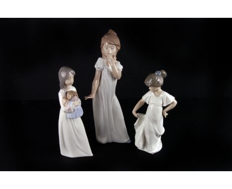 Five Nao 'Bedtime' figures,  1980s/90s, each with  printed factory mark to base 