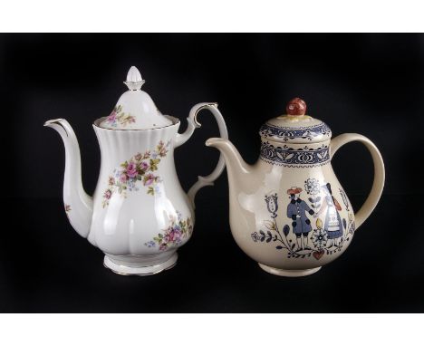 Two ceramic tea services,  including a Royal Albert 'Moss Rose' service, and a Johnson Bros Staffordshire 'Hearts and Flowers