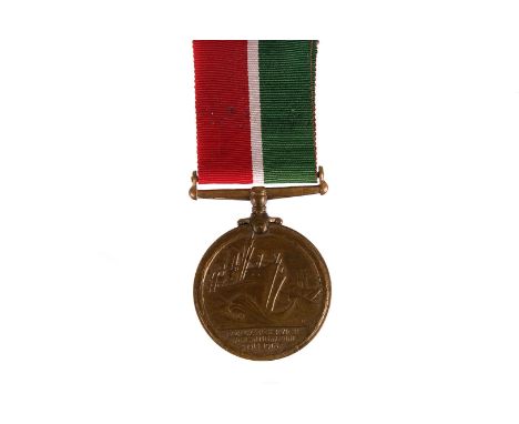 A WWI Mercantile Marine medal, awarded to ROBERT HOPPER (1) 