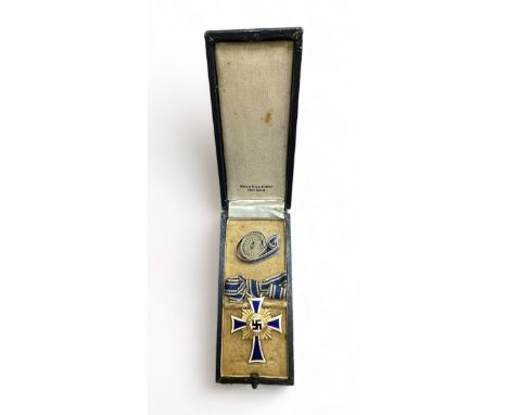 Third Reich Honour Cross of the German Mother in gold in Rinhard Sieper &amp; Sohne Ludenscheid box of issue with small roll 