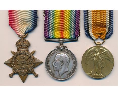 First World War - 1914 Star trio to L-9756 Pte G. Fowle 1/R.W. Kent R. very fine. George Fowle died of wounds serving with 1s