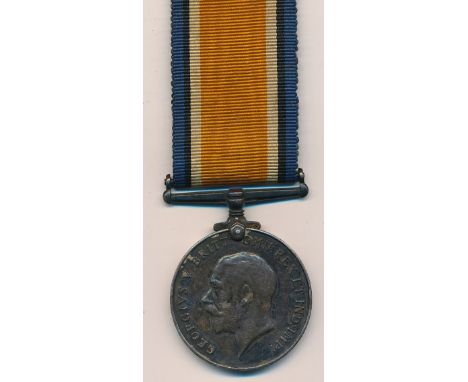 First World War - British War Medal to 8-803 Sjt W. Hutchinson Durh L.I. nearly very fine.