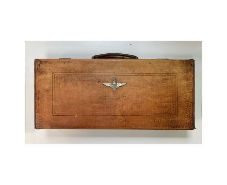 British Parachute Regiment, Regimental briefcase, with insignia to front of case. 45cm x 20cm x 5cm.