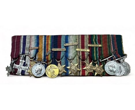 Unattributed Miniature Medal group, to include; MBE Military Medal, Military Cross GVI, 1914 Star Trio, 1939-1945 Star with B