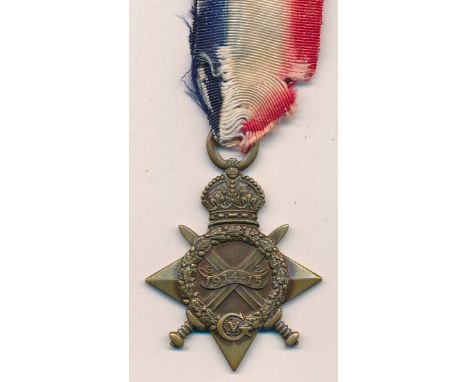 First World War - 1914-15 Star to 15505 Pte T.H. Parkes W. Rid R. very fine. Thomas Henry Parkes died of wounds serving in Ga