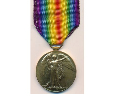 First World War - Victory Medal to 276417 Pte F.A. Palmer Durh L.I. extremely fine. Frederick Palmer suffered a gunshot wound