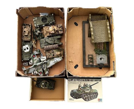 Military mainly WWII 1/35th scale mainly kit-built and painted to high standard, plus unmade and boxed Tamiya US Army M-42 Se